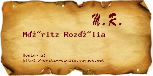 Móritz Rozália névjegykártya